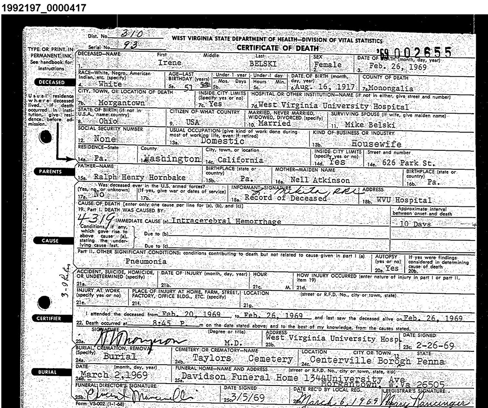 death cert